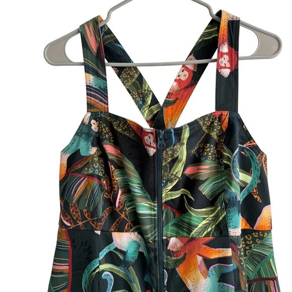Farm Rio x Anthropologie Monkeys Cropped Jumpsuit Size PXL - Picture 5 of 10